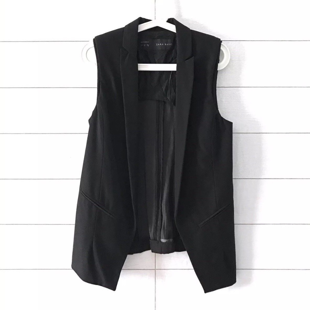 Zara Black Combination Waistcoat Sleeveless Vest - Picture 1 of 8